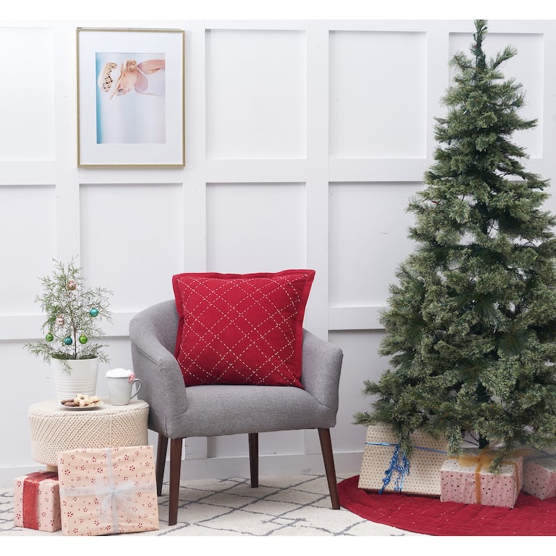 54" Elliot Ruby Decorative Premium Christmas Tree Skirt