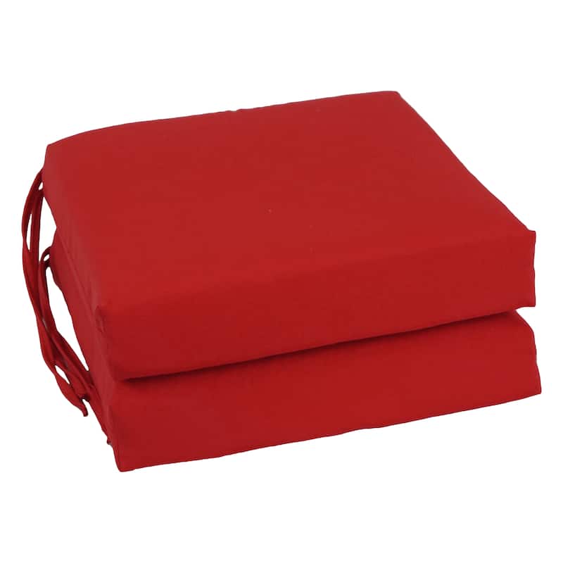 16-inch Square Indoor Twill Chair Cushions (Set of 2 or 4) - 16 x 16 - Set of 2 - Ruby Red