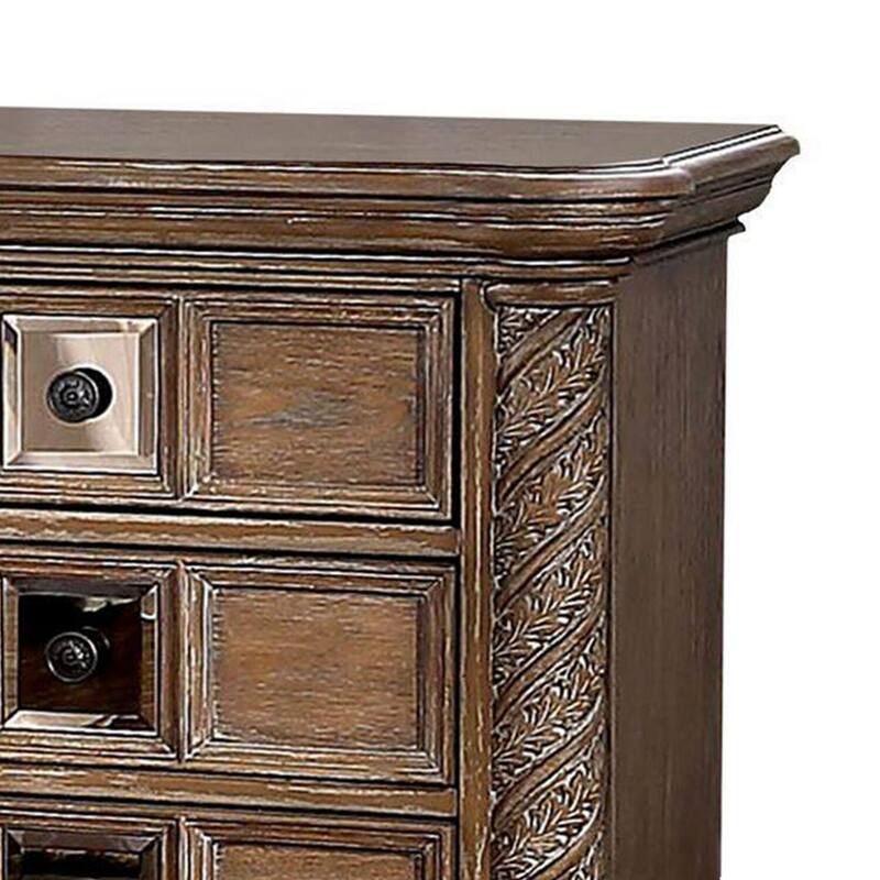 Rustic Brown 3 Drawer 30 in. W Nightstand with Sturdy Hardware and Ample Storage