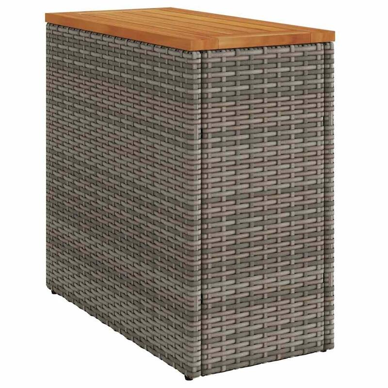 vidaXL Patio Side Table Outdoor Furniture Side Tea Coffee Table Poly Rattan - 10.8 x 22.8 x 21.7 in
