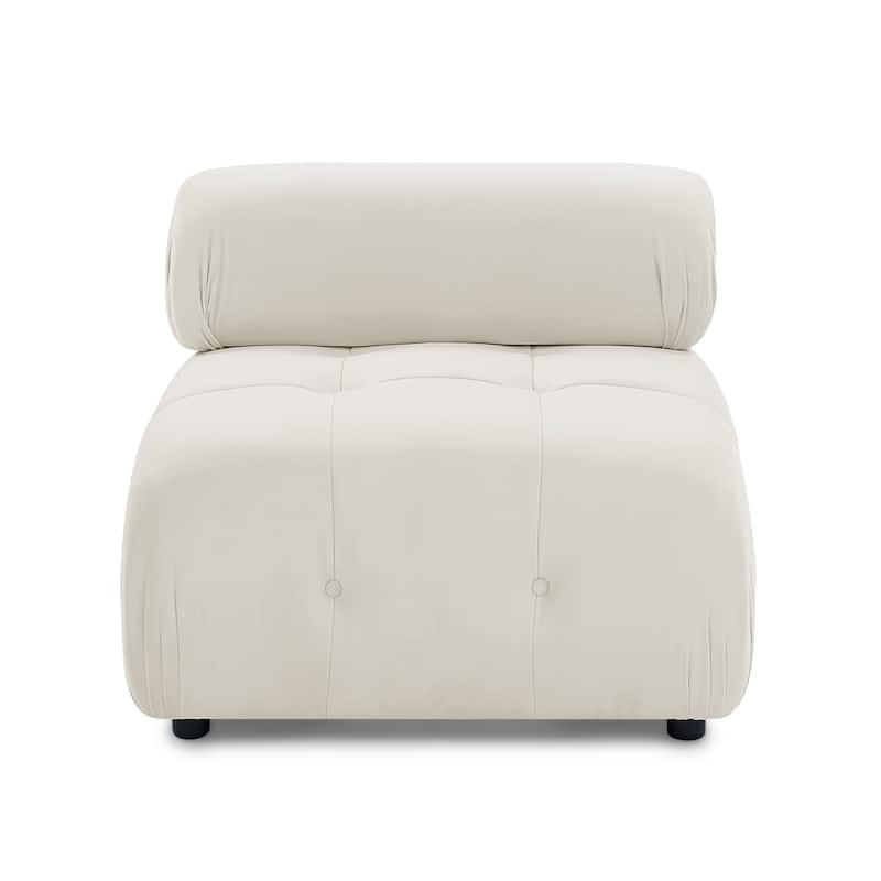 Modular Sectional Sofa, Button Tufted Designed and DIY Combination, L-Shaped Velvet Upholstered Couch with Reversible Ottoman