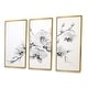 preview thumbnail 10 of 11, Designart "Black And White Orchid Tranquility II" Orchids Framed Art Set of 3 - Traditional Black Wall Art Set 3 Pieces