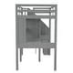 preview thumbnail 11 of 32, Twin Loft Bed with Storage Staircase, Double Desks, and Shelves, Grey