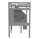 preview thumbnail 8 of 8, Twin Size Loft Bed Frame wStorage Staircase,Double Desks,Shelves,Grey