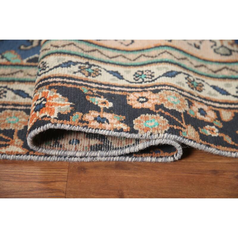 Hand Knotted Oriental 100% Wool Carpet Traditional Floral Oranges & Rust Hamedan Area Rug - 8' 8'' X 5' 9''