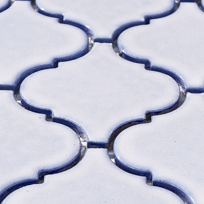 Arabesque 3.3" x 3.4" Porcelain Glossy Mosaic Tile