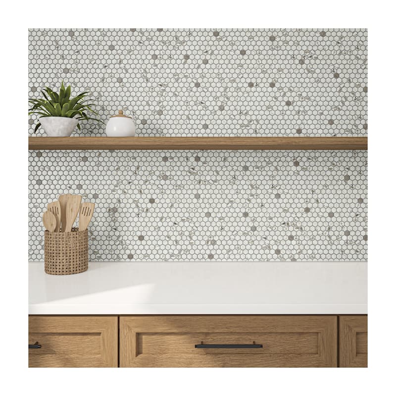 Daltile Uptown Glass 1" Hexagon Mosaic (18 PC Per Carton) (16.92 SQFT Per Carton)