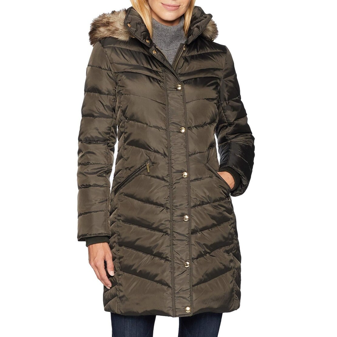 michael kors olive green coat
