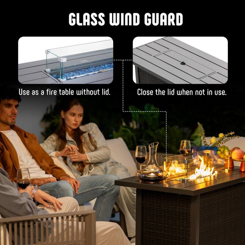 Werph 25"H Gas Fire Pits Table for Patio,Fire Pit Table for Outside,Black