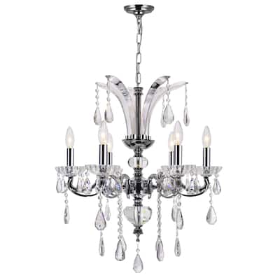Glorious 6 Light Up Chandelier With Chrome Finish