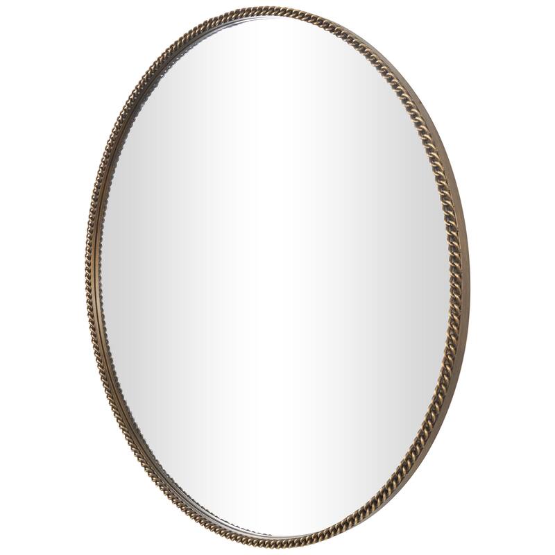 Metal Room Wall Mirror with Linked Chain Frame - Gold - Roche River Decor