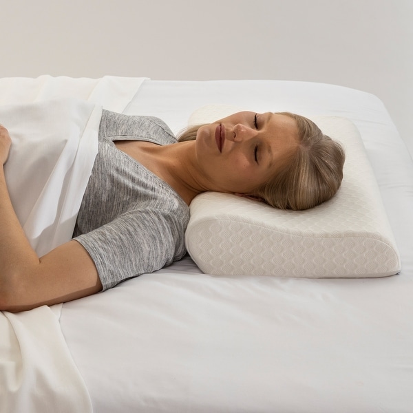 Cervical Pillow Memory Foam Neck Pillow with Washable Cover Contour Pillows by Home Complete White On Sale Bed Bath Beyond 36578917