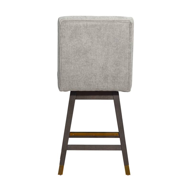 Stancoste Wingback Swivel Bar or Counter Stool with Wood Legs