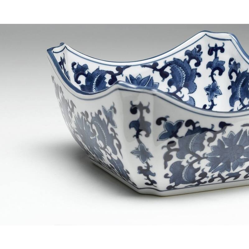 Aa Importing 59710 Square Blue And White Bowl - 4.5 X 8.7 X 8.7 inches