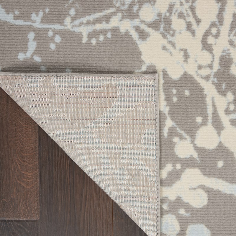 Nourison Jubilant Modern Botanical Abstract Grey Area Rug