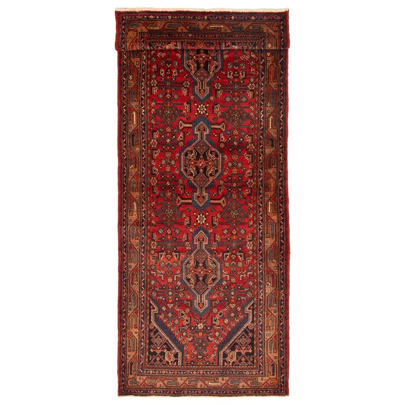 ECARPETGALLERY Hand-knotted Anadol Red Wool Rug - 3'9 x 10'2 - Red - 3'9 x 10'2