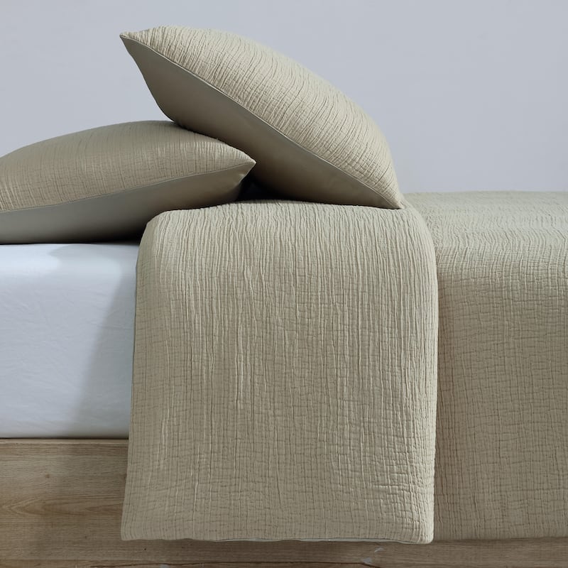 Calvin Klein Washed Texture Solid Cotton Duvet Cover Set