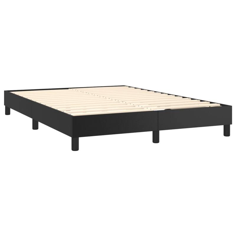 vidaXL Bed Frame Box Spring Bed Base with Mattress for Bedroom Faux Leather