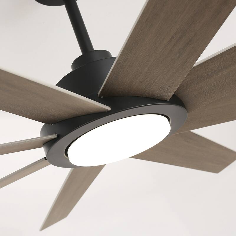 60" Farmhouse Large Windmill Dimmable Ceiling Fan with Light and Remote