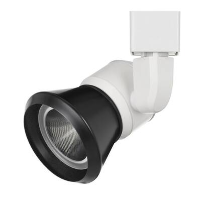 10W Integrated LED Metal Track Fixture with Cone Head, White and Black
