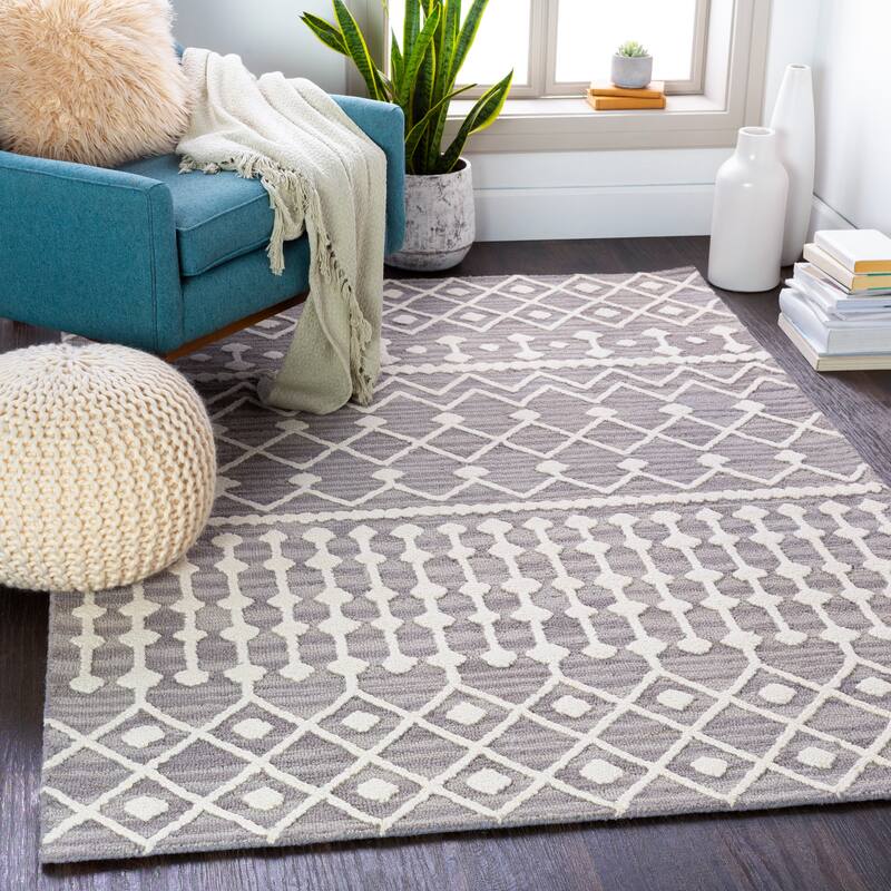 Artistic Weavers Maren Handmade Moroccan Wool Area Rug - Charcoal - 8' 10" x 12'