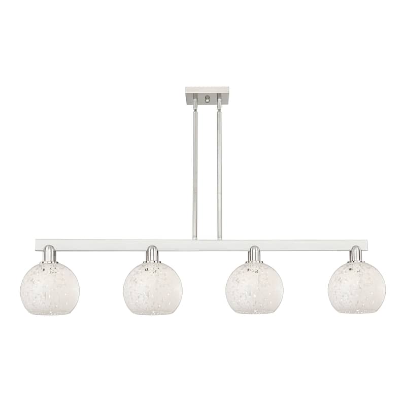 Innovations Lighting Endless Possibilities Arcadia - White Mouchette - 4 Light 51" Stem Hung Island Light - Brushed Satin Nickel