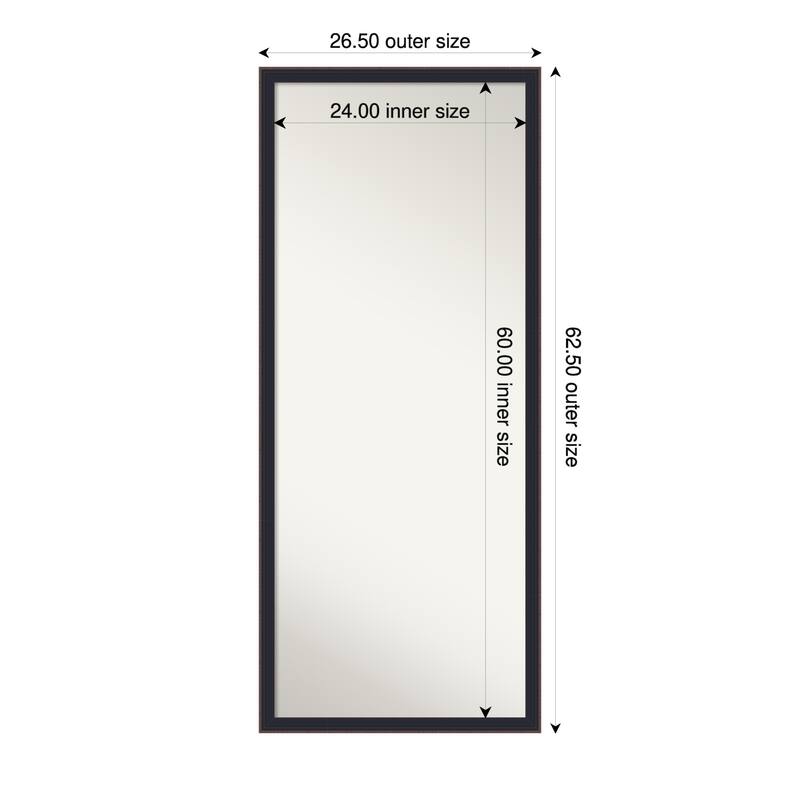 Havana Non-Beveled Framed Full-Length Floor Leaner Mirror - Havana Black Bronze - 27 x 63 in