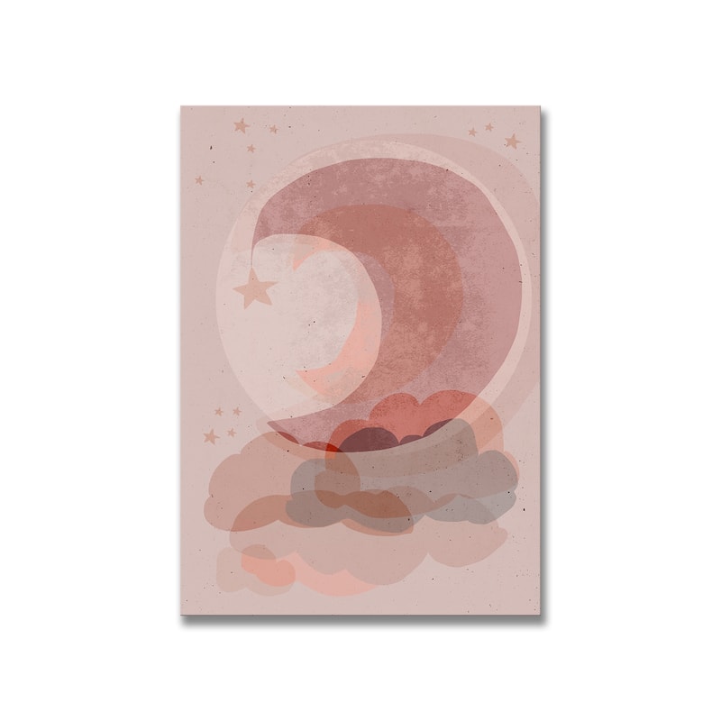 Kids Framed Art Print Gentle Moon by Treechild - Multi-Color