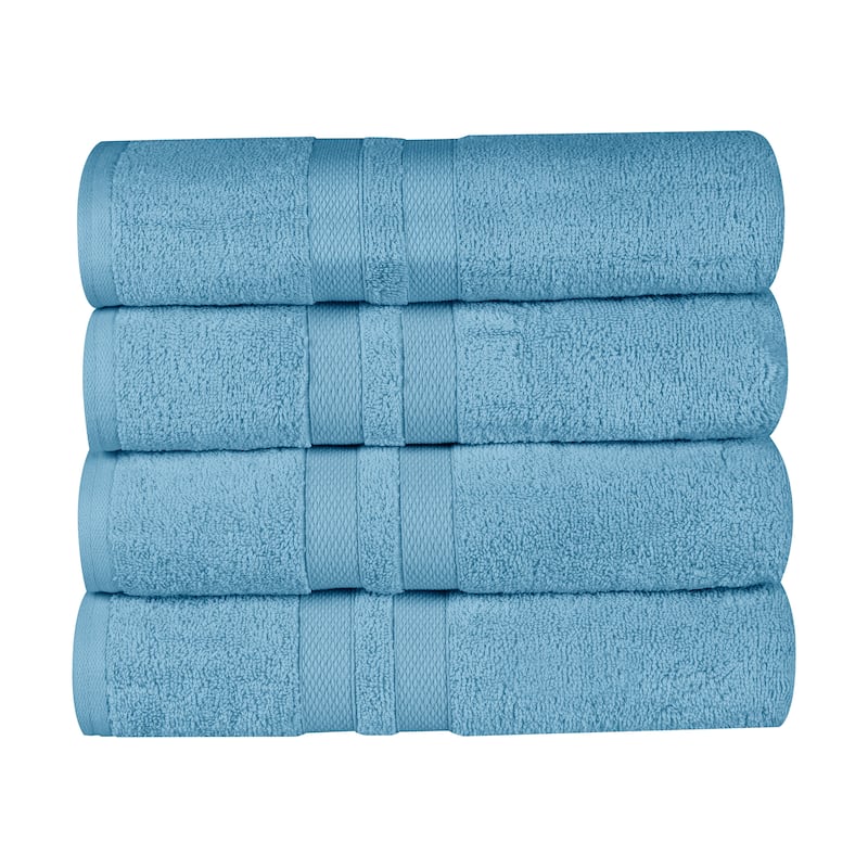 Superior 100% Ultra Soft Cotton Highly Absorbent Medium Weight Solid Bath Towel – Set of 4