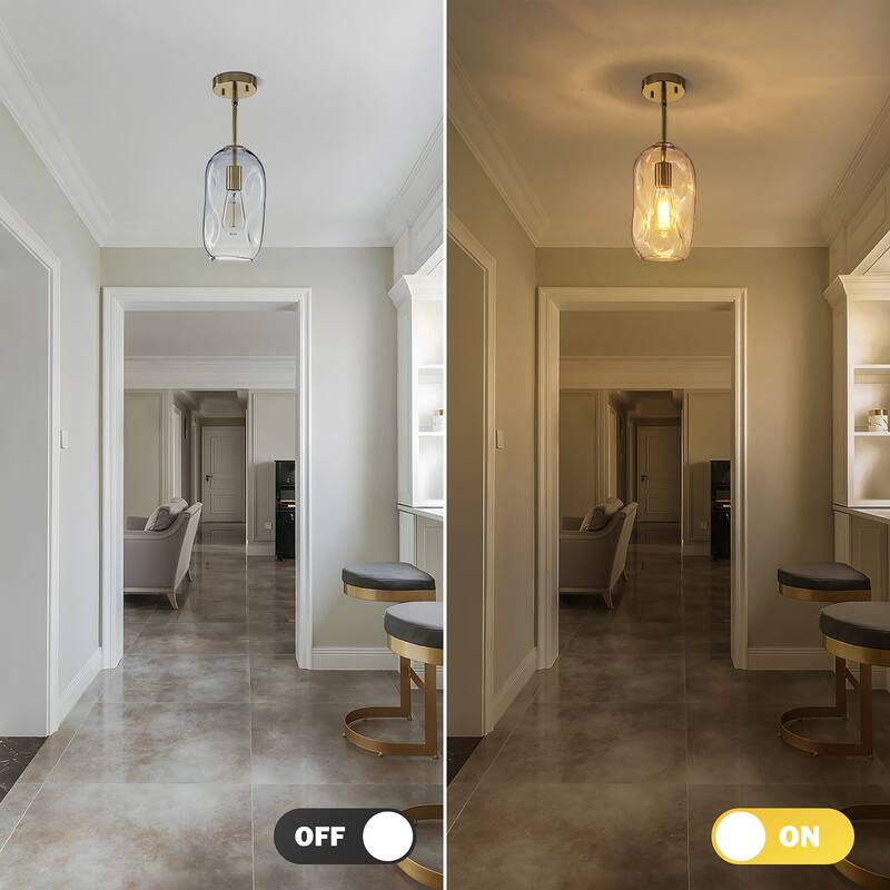 Starsky Modern Unique 1-light Abstract Clear Glass Pendant Light(Available in Single or Set of 2)