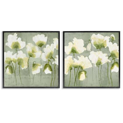 Stupell Charming White Blooms Framed Giclee Art Design By Vanessa Austin (Set of 2)