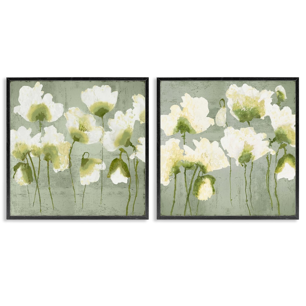 Stupell Charming White Blooms Framed Giclee Art Design By Vanessa Austin (Set of 2)
