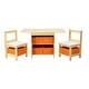 preview thumbnail 2 of 12, 31.8"X18.9" Wooden Kids Table & Chair Set With 6 Storage Bags Orange