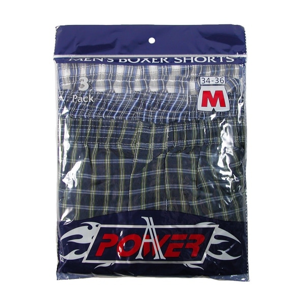 CTM® Men's Madras Plaid Boxer Shorts Underwear (Pack of 3)