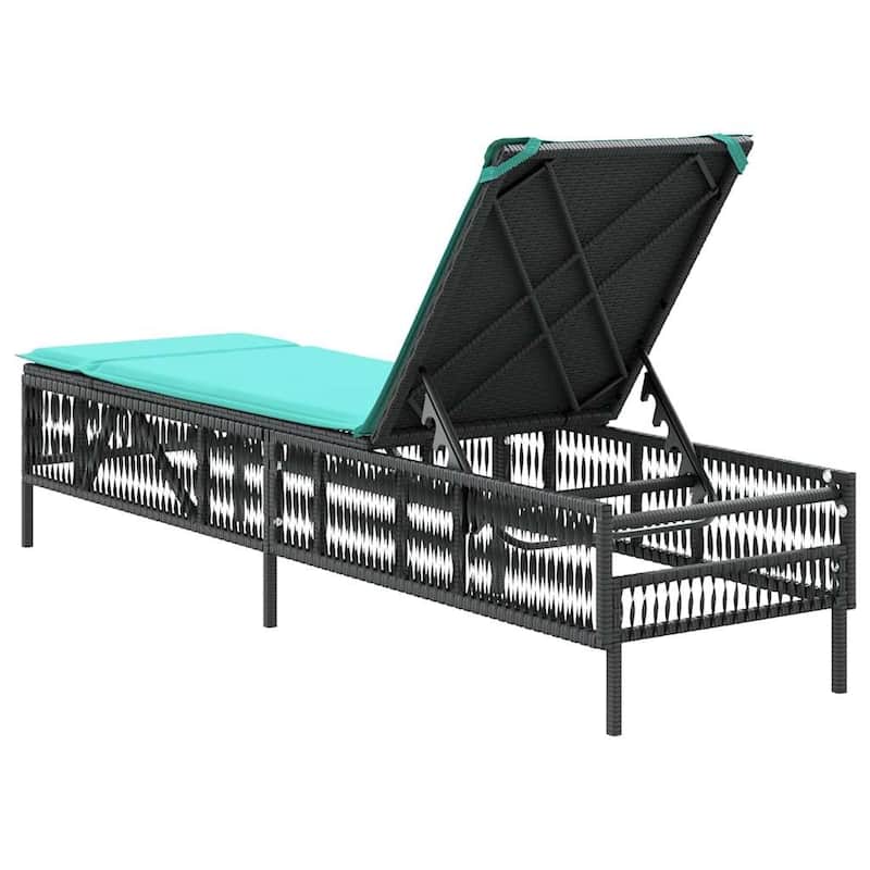 vidaXL Sun Lounger with Cushion Chaise Lounge Poly Rattan Brown/Gray/Black