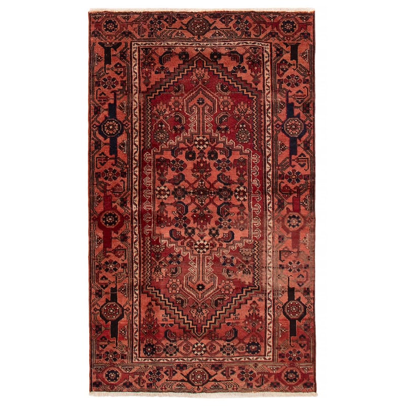 ECARPETGALLERY Hand-knotted Anadol Red Wool Rug - 3'10 x 6'5 - Red - 3'10 x 6'5
