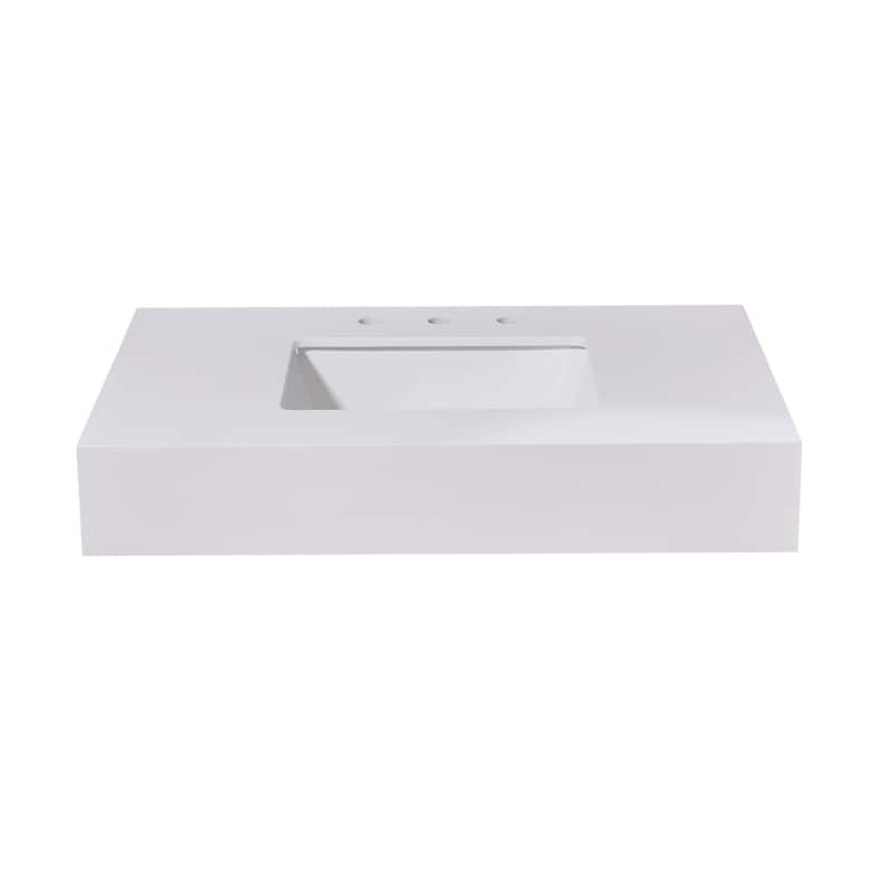 Altair Edolo Bathroom Vanity Countertop in Snow White Apron Finish Without Vanity