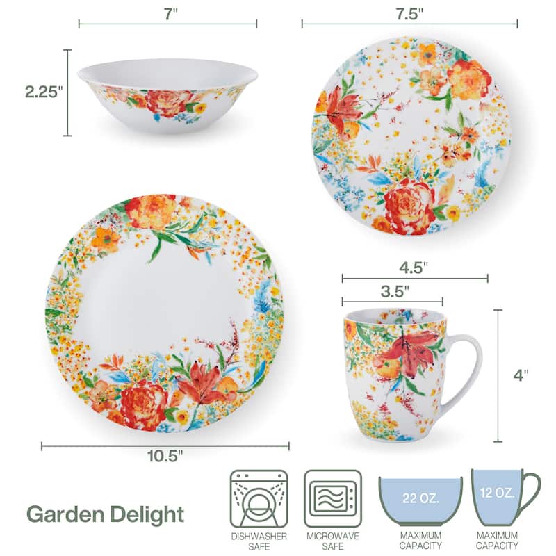 Fitz and Floyd 32-Piece Garden Delight Dinnerware Set, Service for 8 - 32-pc