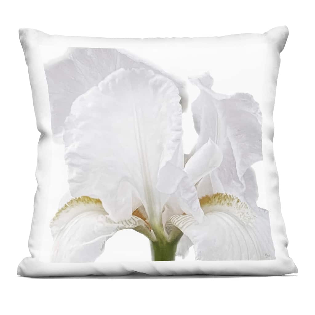 Stupell White Iris Close Up Decorative Printed Throw Pillow Design by Nan