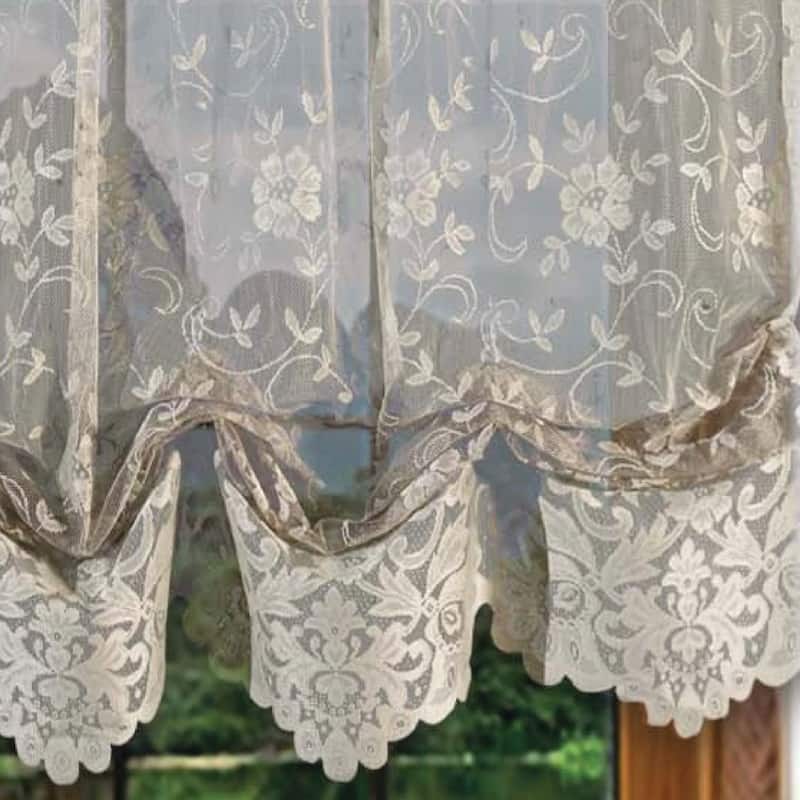 Grace Floral Lace Window Curtain Panels Or Valance