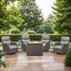 Option Brown Rattan - Grey Cushion
