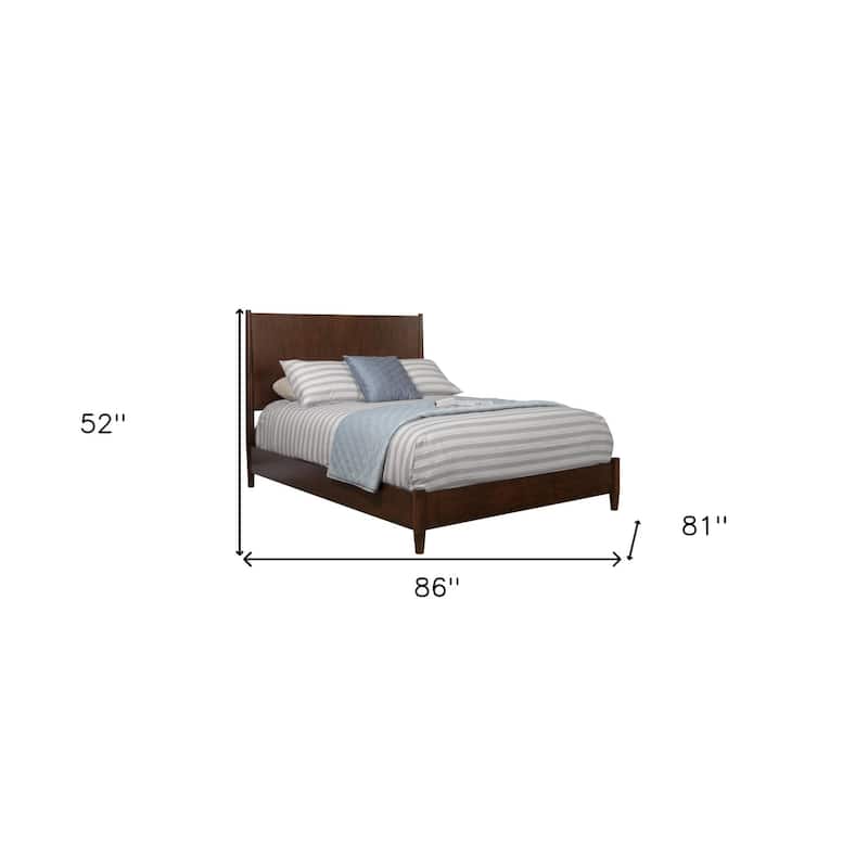 HomeRoots Walnut Solid Wood King Bed Frame