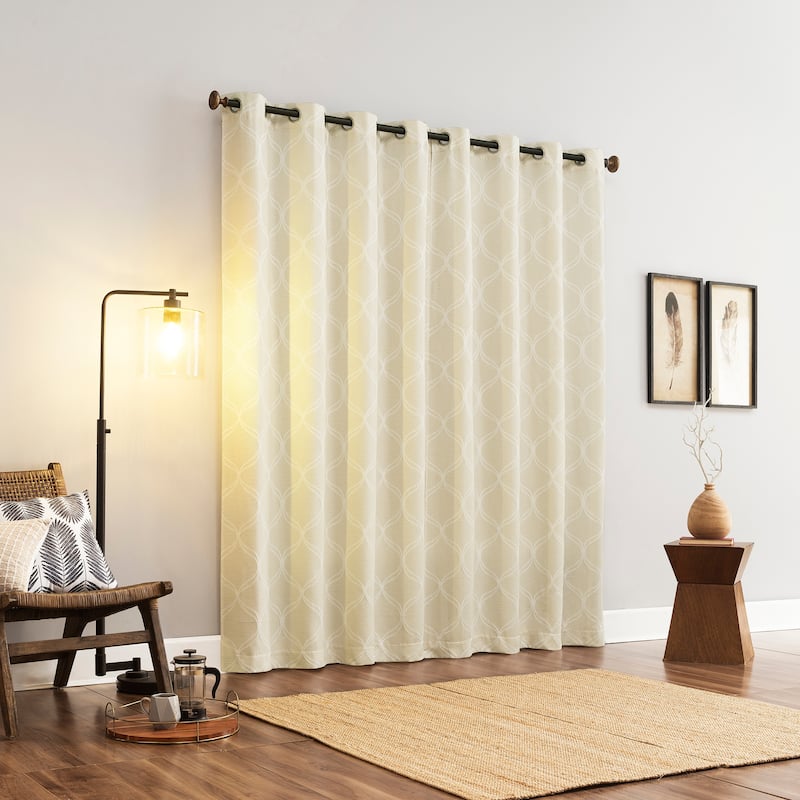 Sun Zero Tikal Woven Ogee Total Blackout Grommet 1-Piece Curtain Panel, Single Panel