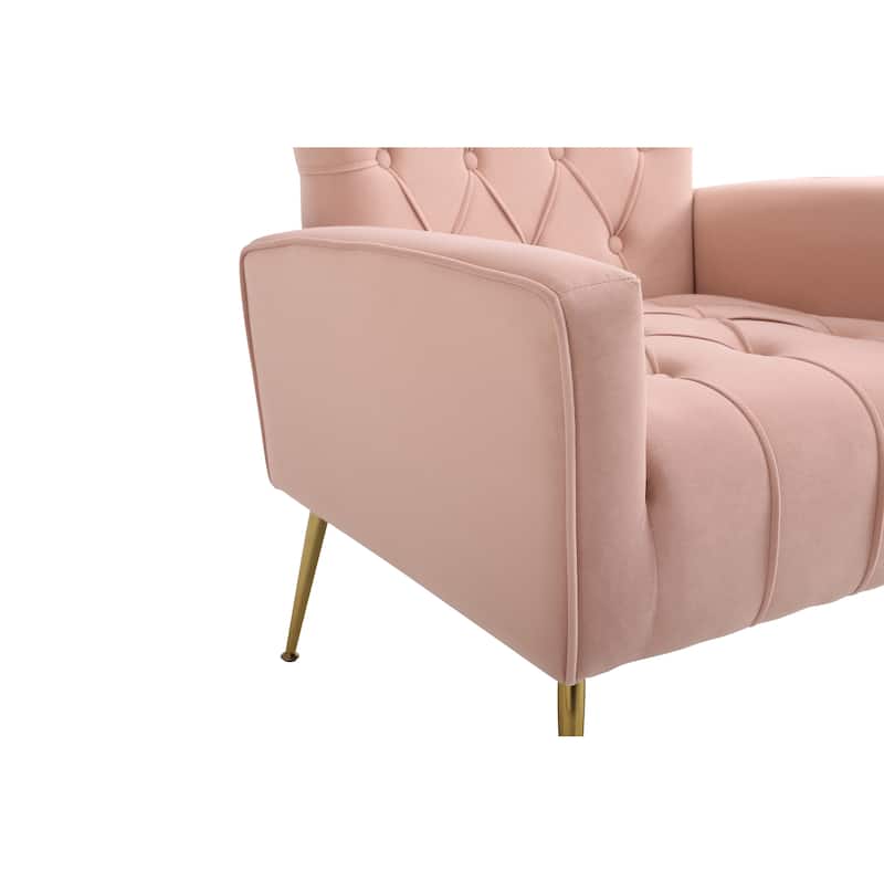 31.5" Velvet Button Tufted Arm Chair