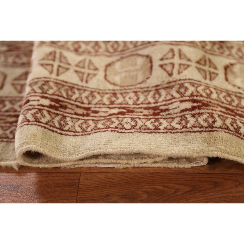 Hand Knotted Oriental 100% Wool Carpet Traditional Animal Pictorial Beige & Ivories Bokhara Area Rug - 6' 3'' X 4' 2''