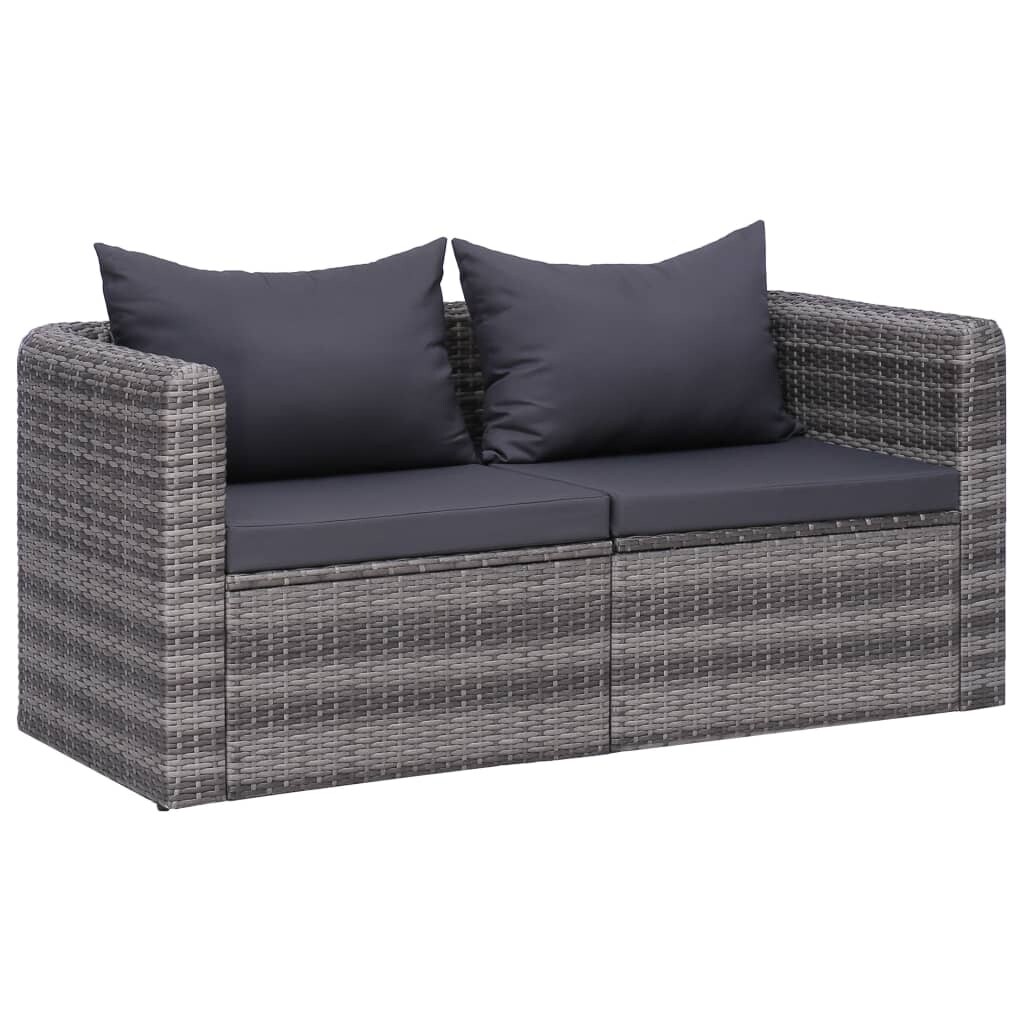 Shop Vidaxl Garden Corner Sofas 2 Pcs Gray Poly Rattan Overstock