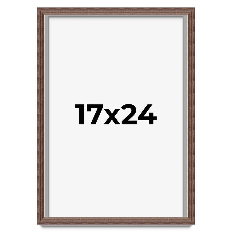 17x24 Shadow Box Frame Brown | 1.125 inches Deep Real Wood Rustic