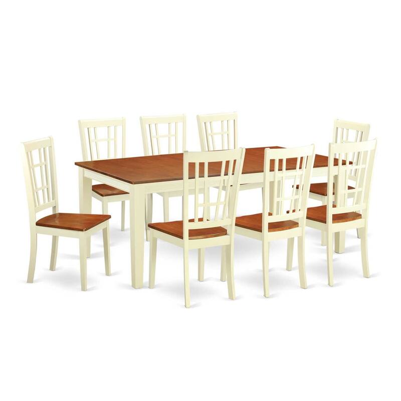 Dining Table Set with Chairs - Kitchen Table for 4-6 People - Hardwood Table and Chair Set