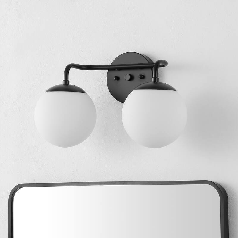 Globe Metal/Frosted Glass Modern LED Vanity, by JONATHAN Y