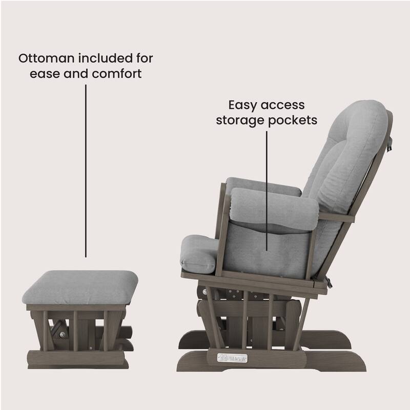 Forever Eclectic Cozy Glider Rocker and Ottoman